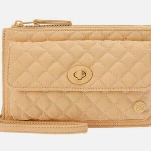 Samantha Brown To-Go RFID Quilted Crossbody Wallet MELLOW BUFF new with defects